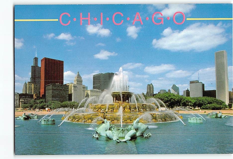 Postcard Buckingham Fountain Chicago Illinois USA
