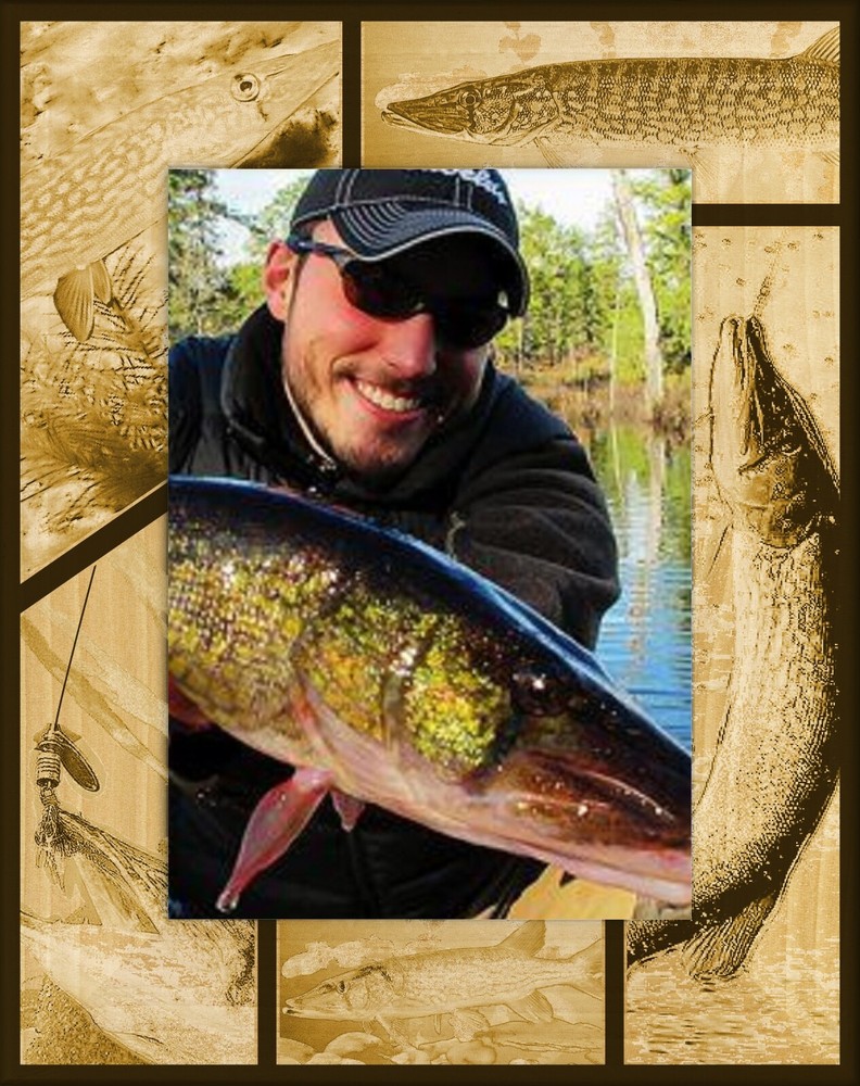Pickerel Fish Laser Engraved Wood Picture Frame Portrait (4 x 6)