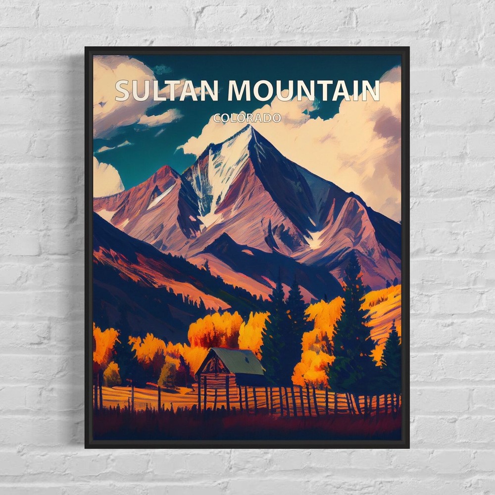 Sultan Mountain Colorado Art Print Sultan Mountain Wall Art Painting Sultan
