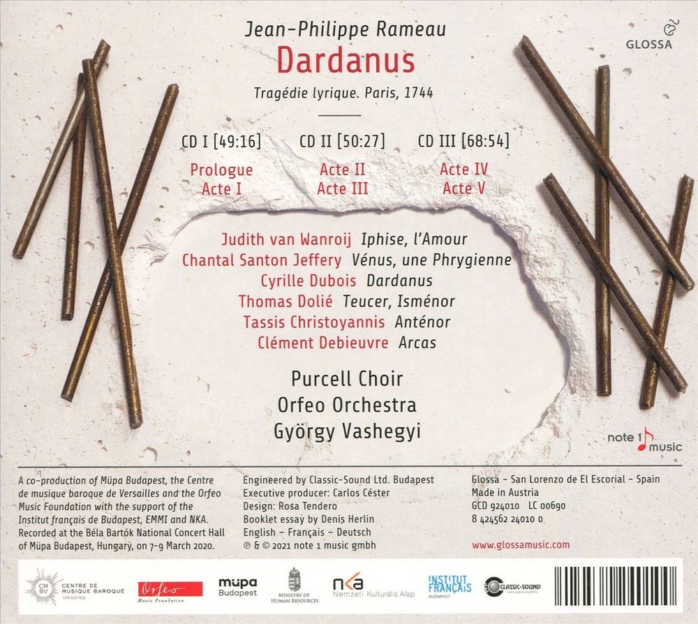 Purcell Choir/Orfeo Orchestra/György Vashegyi Jean-Philipppe Rameau: Dardanus Ne