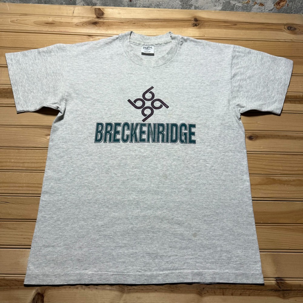 Vintage 90s Breckenridge Ski Resort Colorado Heather T-Shirt USA Made Size Large