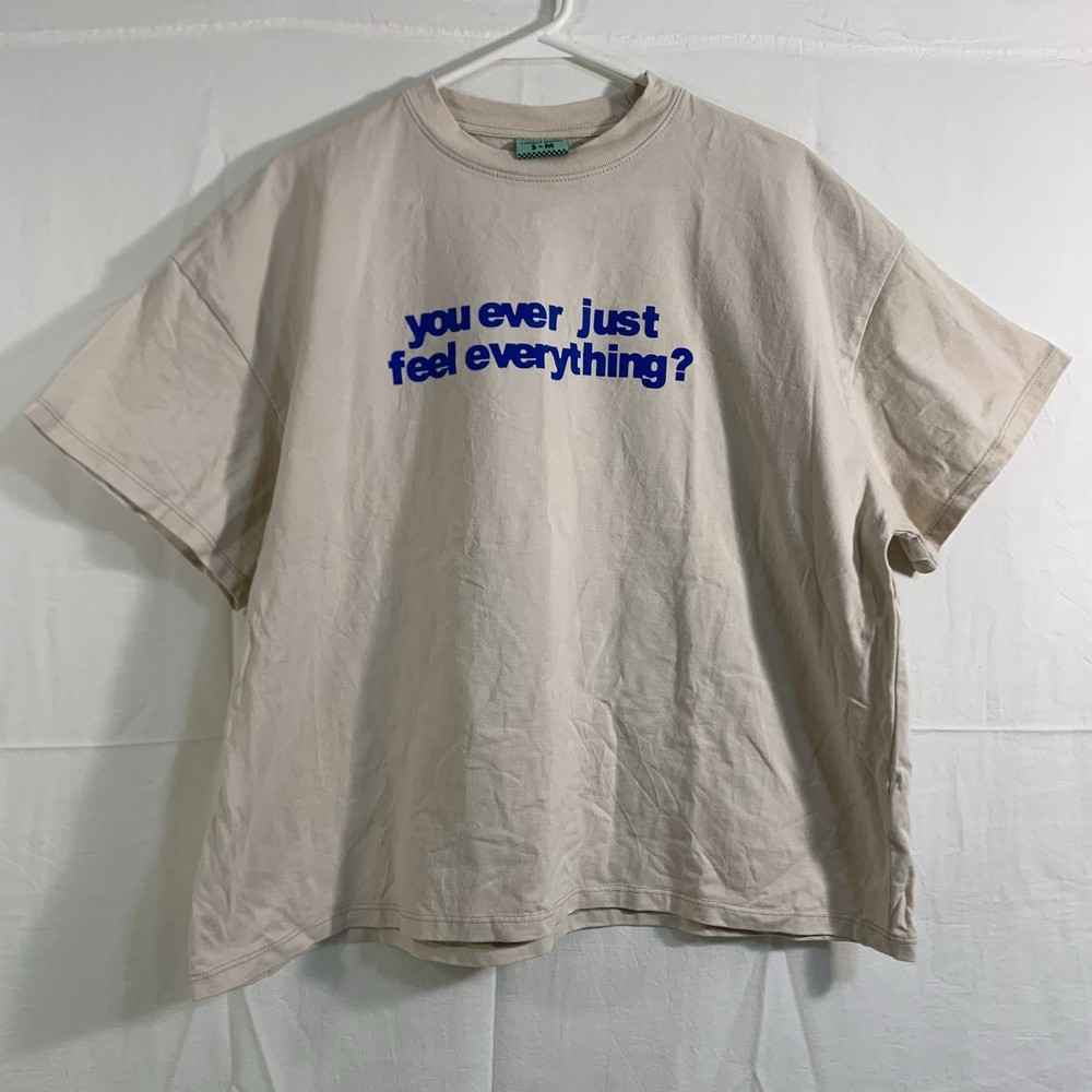 Lonely Ghost Men's Short Sleeve Cotton Boxy T-Shirt Street Wear Earth Sm/Md EUC