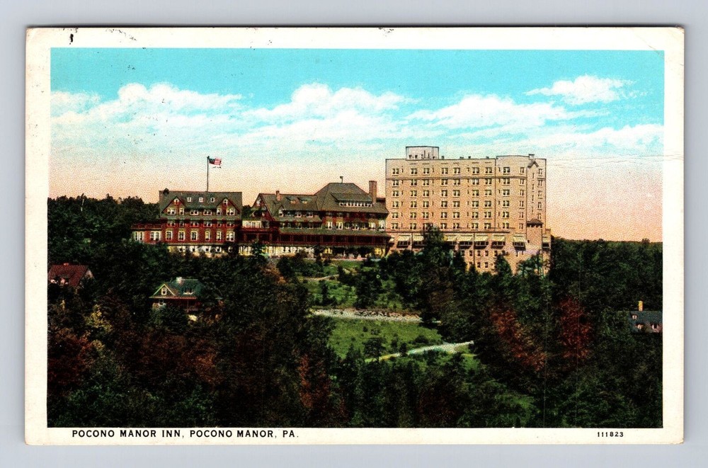 Pocono Manor PA-Pennsylvania, Pocono Manor Inn Advertise Vintage c1929 Postcard