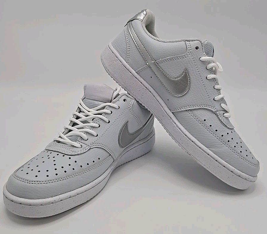 Nike Court Vision Lo Womens 7.5 Gray Silver Casual Sneakers DH3158-002