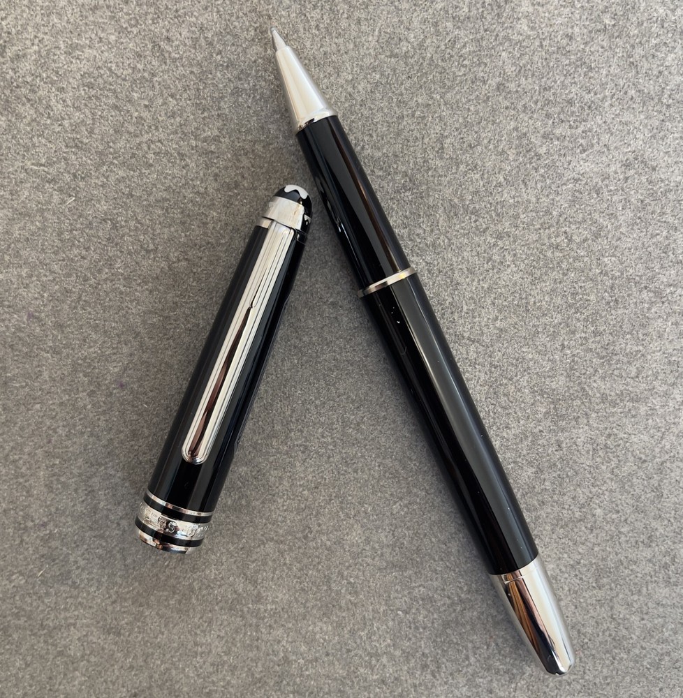 Deluxe Olympic Chamonix Resin Series Black+Silver Color 0.7mm Rollerball Pen