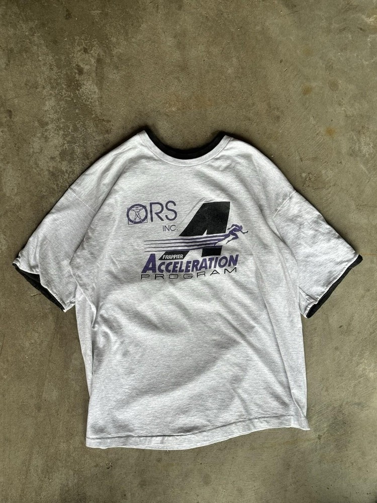 Vintage 90s ORSR Graphic Ringer T-Shirt XL Single Stitch USA