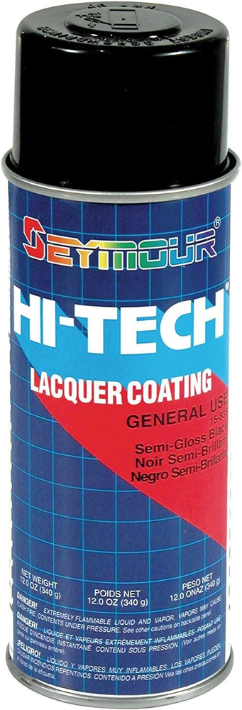 Seymour 16-838 Hi-Tech Lacquers Spray Paint, Semi-Gloss Black