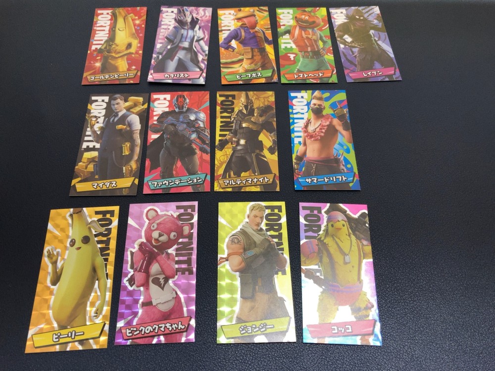 Fortnite Promo Skin Sticker Full Complete set of 13p Holo Japanese Very Rare