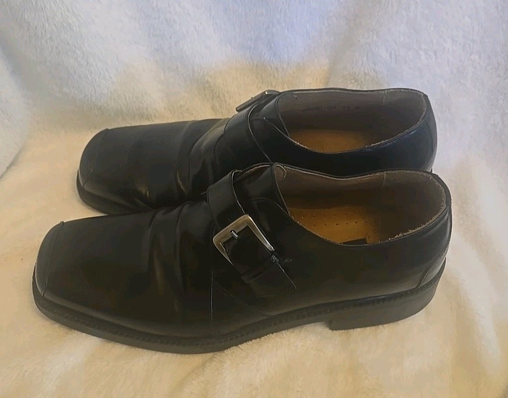 Men’s Stacy Adams Black Leather w/buckle Dress Shoes Size 11