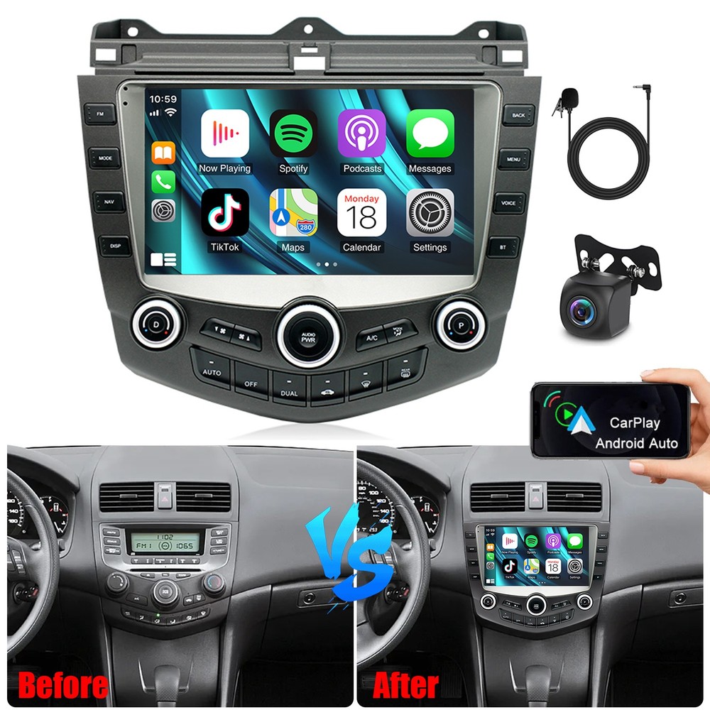 For Honda Accord 2003-2007 CarPlay Android 14 Car Stereo Radio GPS Navi