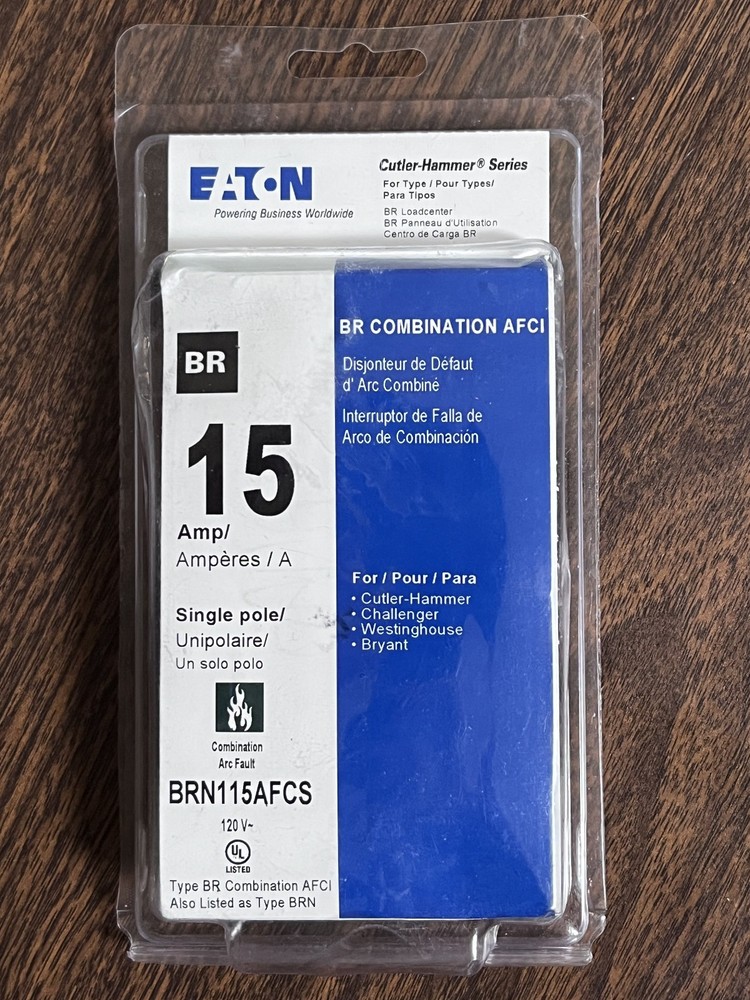 Eaton BRN115AFCS 15 Amp 120 Volt  Single Pole Combination Arc Fault