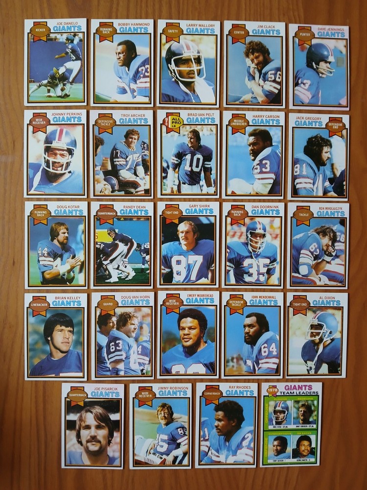 1979 Topps NEW YORK GIANTS Football 24 Cards - COMPETE TEAM LOT - EX to EXMT