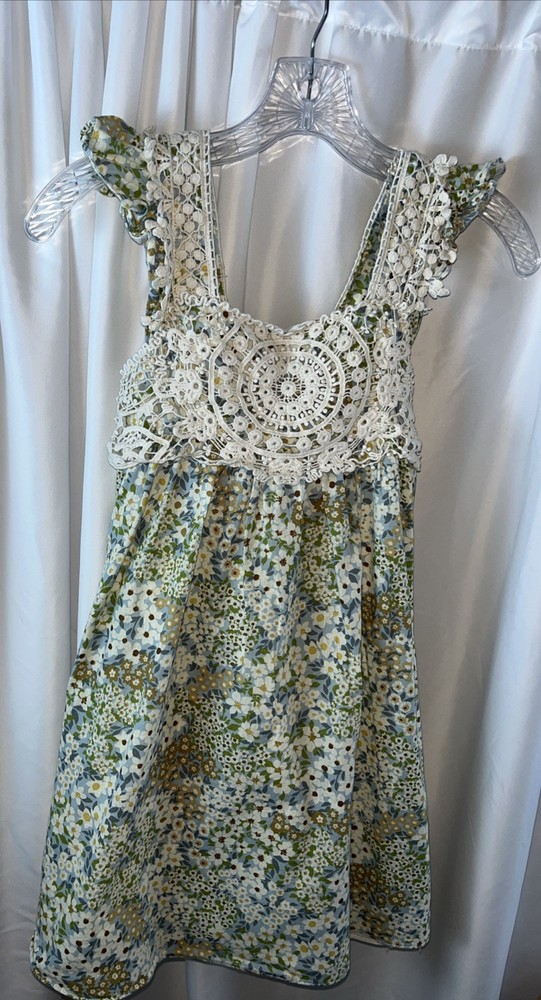 Bonnie Jean Hayden Girls Crochet Floral Sundress Size 12 Multicolor Bohemian
