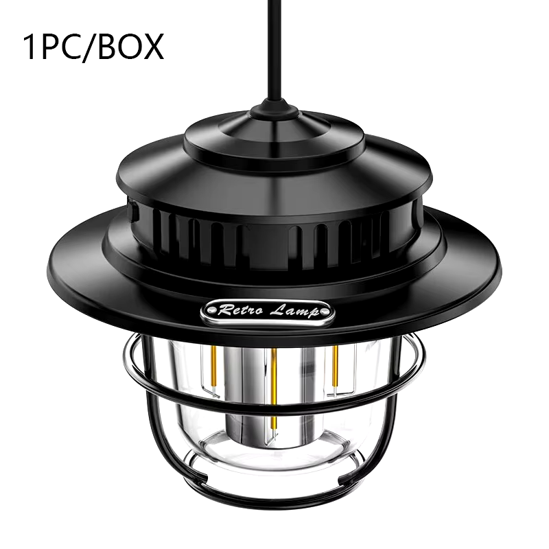 Retro Portable Camping Lantern Waterproof Emergency Light Stepless Dimmable Hang