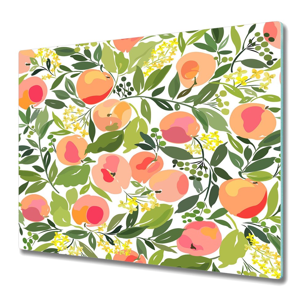 Tempered Glass Kitchen Chopping Cutting Board Worktop Saver Peach green 60x52