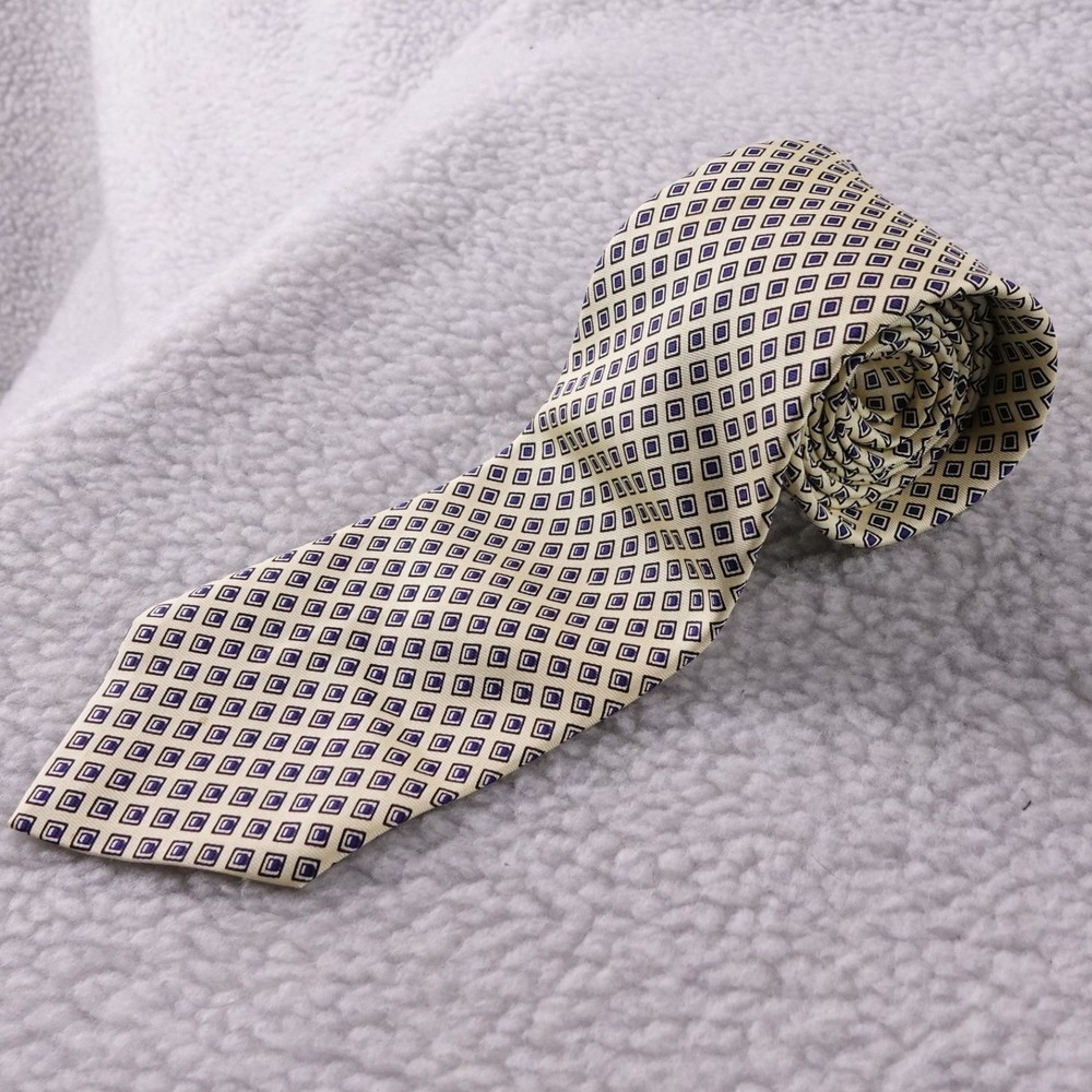 Brooks Brothers Silk Tie Geometric Diamond Pattern Formal Business