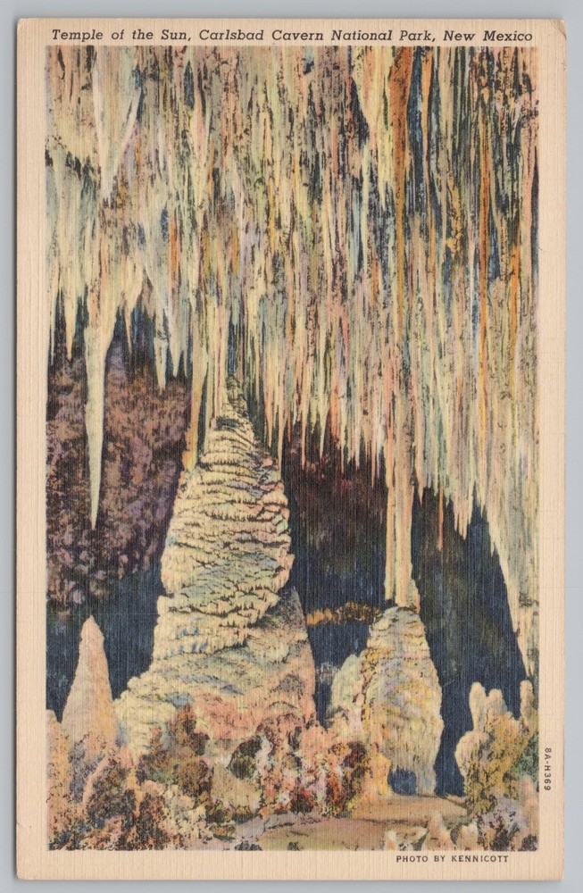 Linen~Temple of the Sun Carlsbad Cavern Park New Mexico~Vintage Postcard