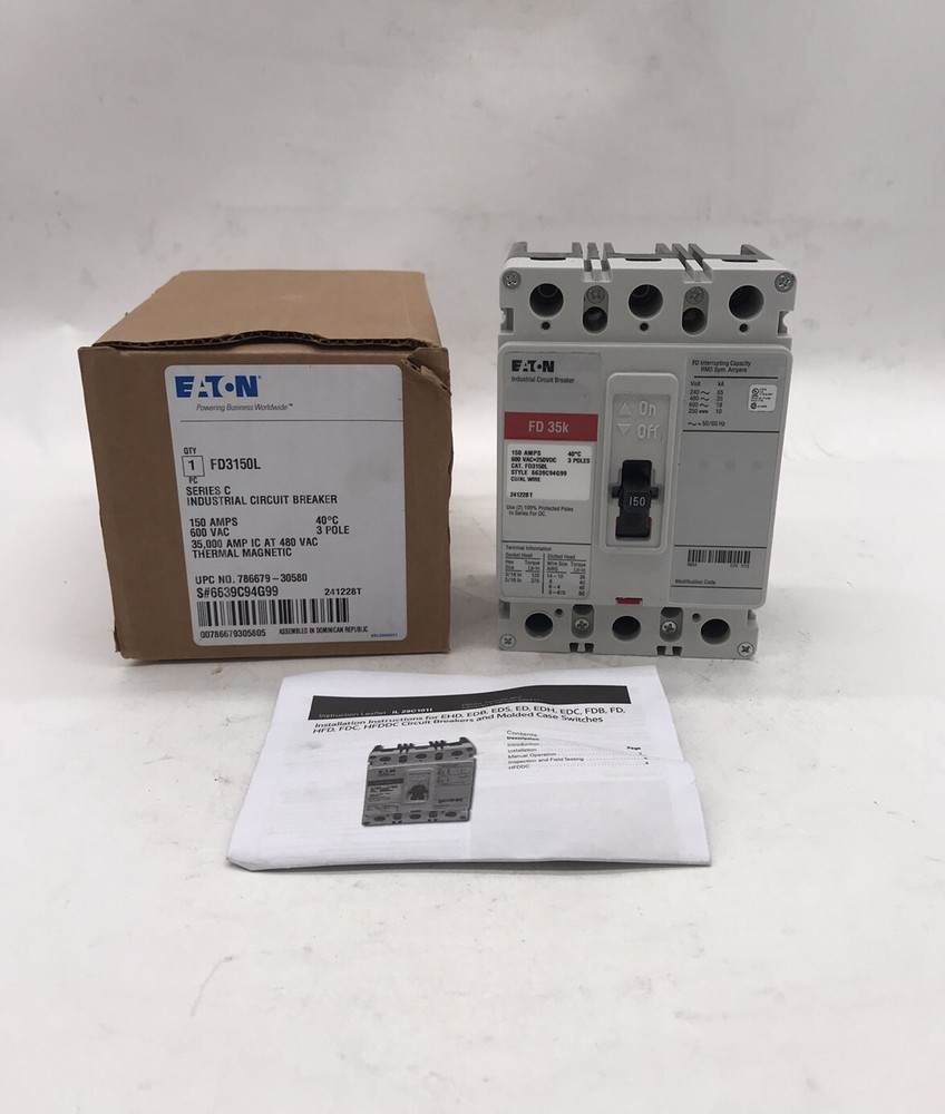 HOUSTON STOCK NEW EATON FD3150L TYPE FD 150 AMP 600 V FREE 2 DAY AIR BUY NOW