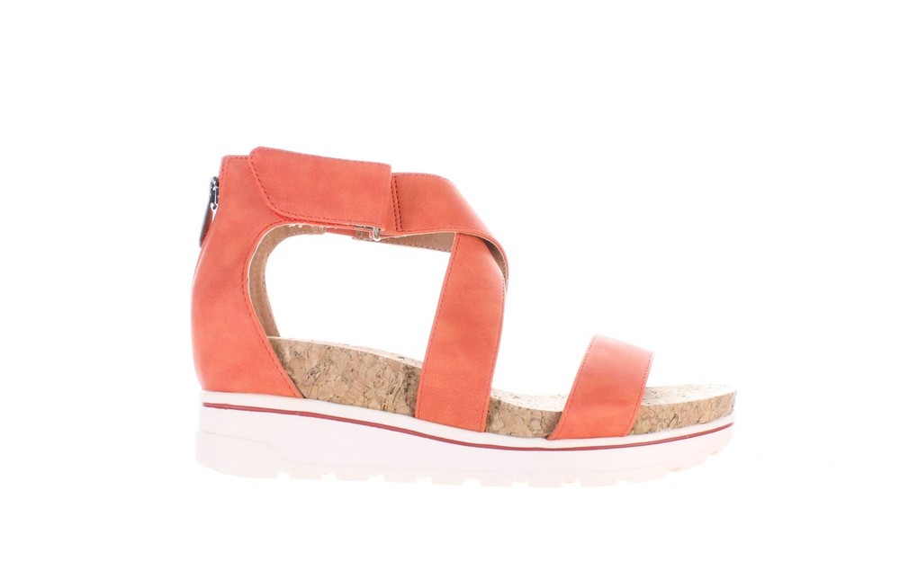 Adrianna Papell Cecilia Orange Ankle Strap Heels Size 7 Womens Shoes
