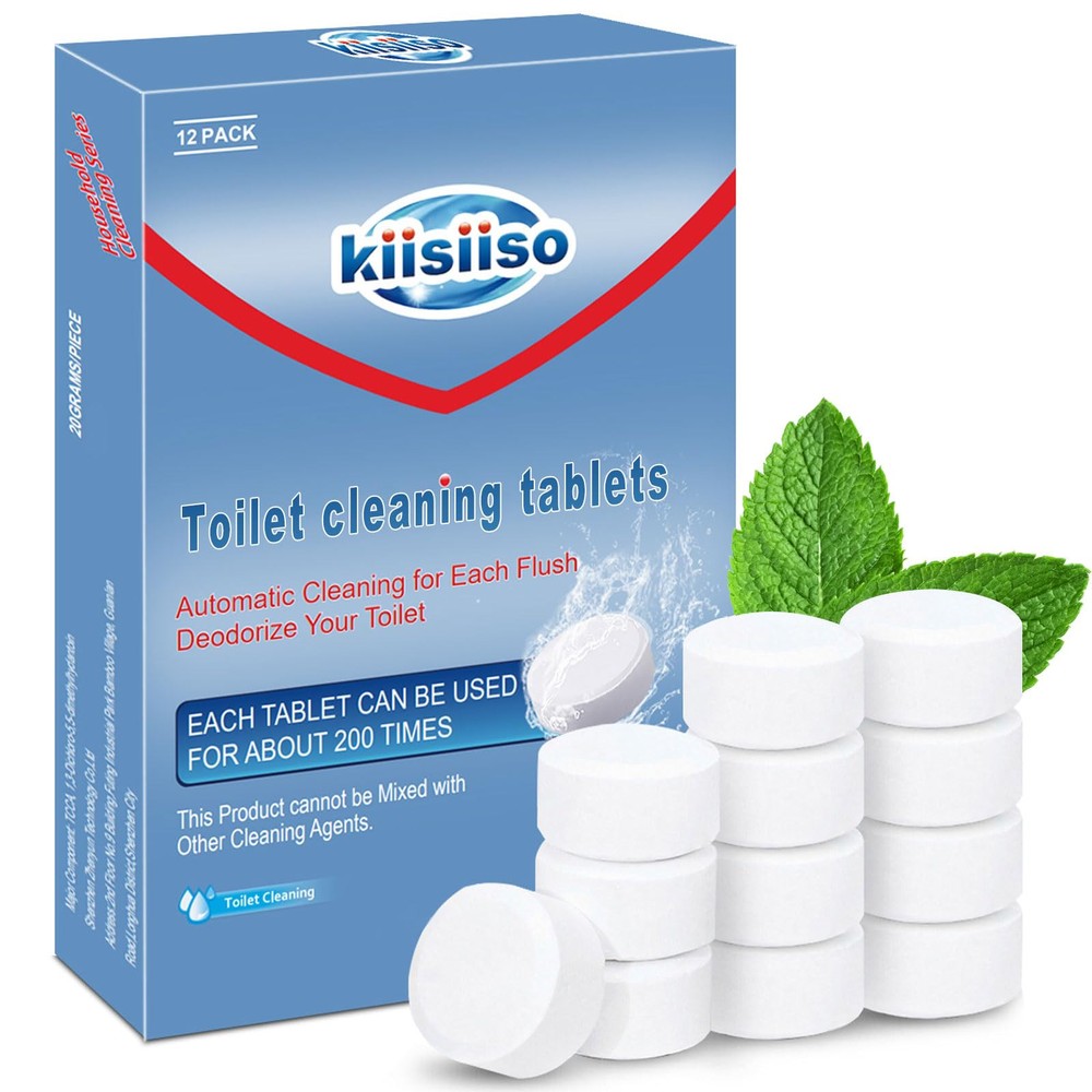 Toilet Bowl Cleaners Tablets(12 Pack), Household Lime Rust Removers, Automati...