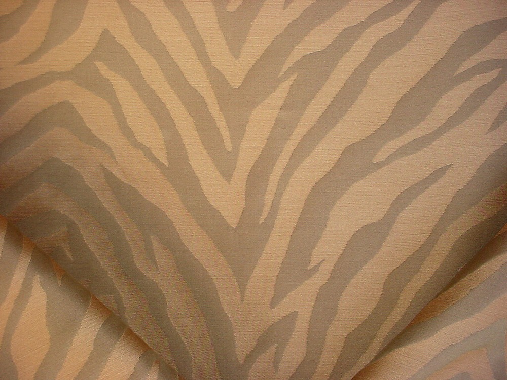 Kravet Solange Pecan Brown Silk Zebra Stripe Drapery Upholstery Fabric 20Yds