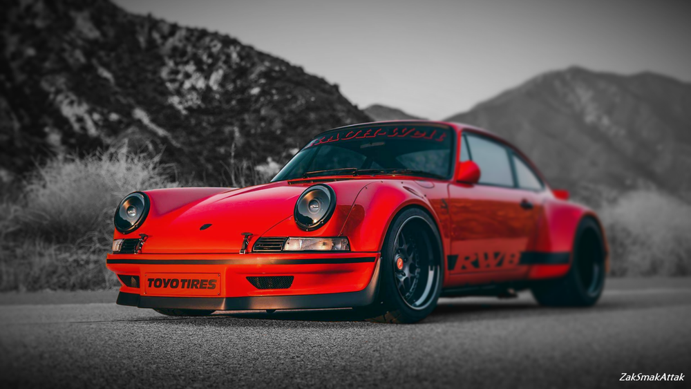 1995 Porsche 911 Red POSTER Vintage Classic Car Wall Art 36x24