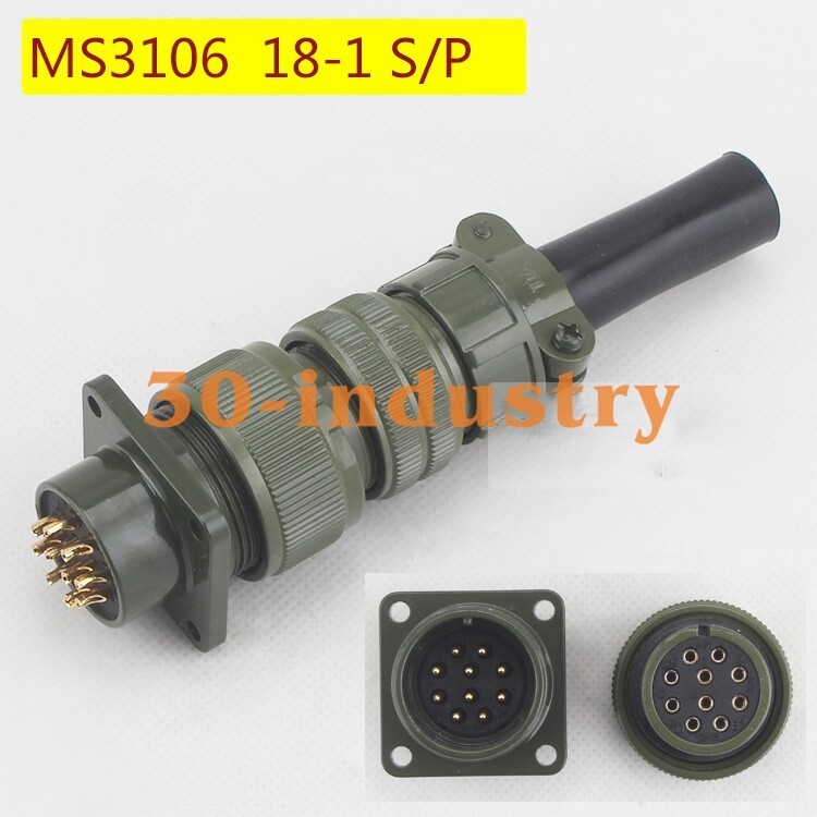 1PCS NEW FOR 10-pin Connector MS3106A-18-1 S/P Straight Aviation Plug