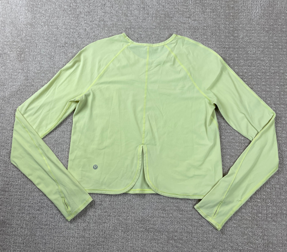 Lululemon Top Women Strong Rays Lime Green Long Sleeve Shirt Lightweight Running