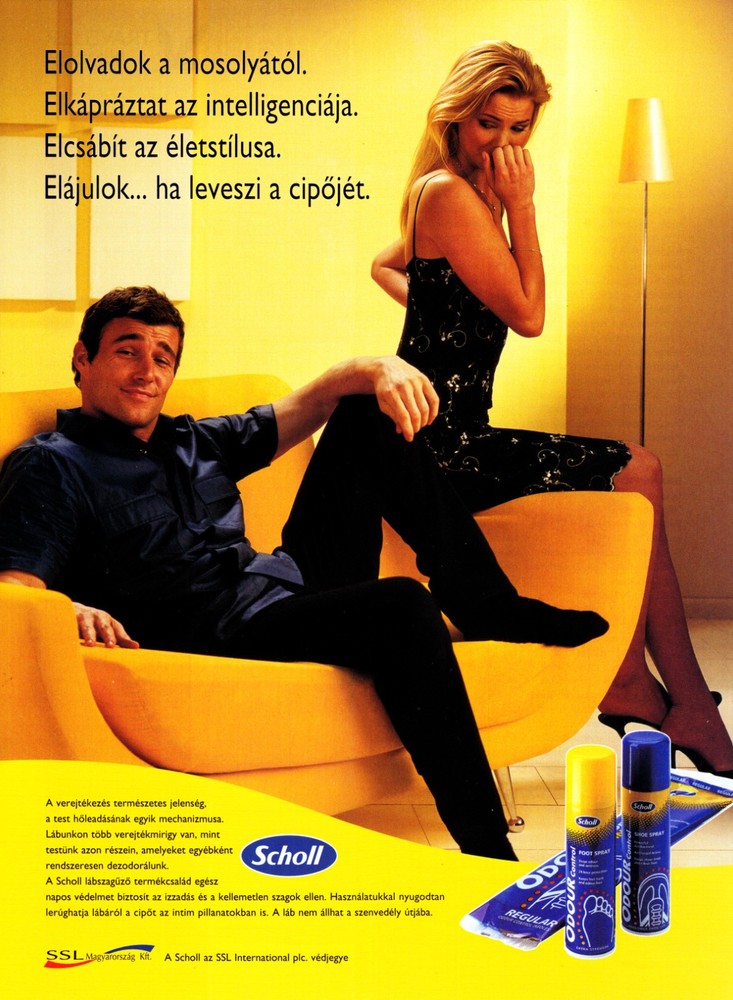 DR SCHOLL Magazine Print Ad Advert #08 RARE 1999 CUTE COUPLE ~ FUNNY FOREIGN AD