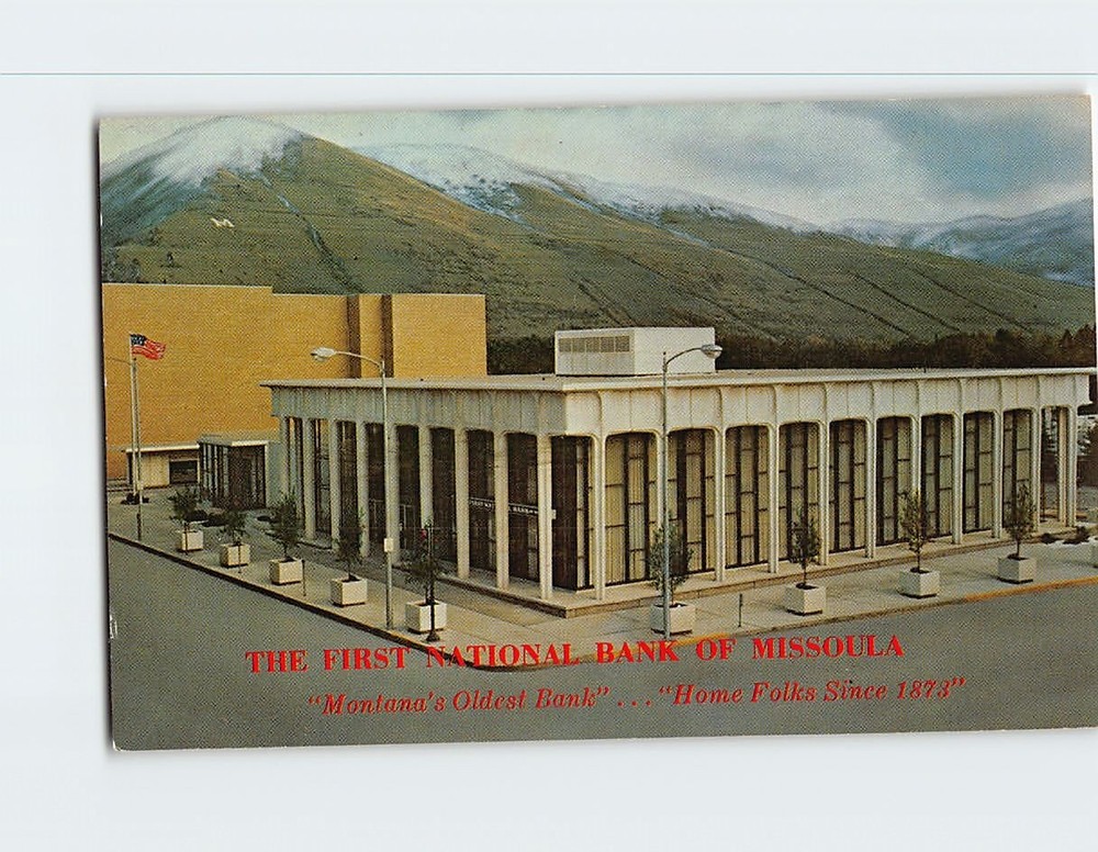Postcard First National Bank of Missoula Montana USA