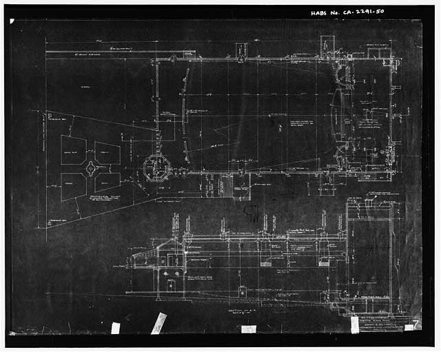 Photo:Whittier California 1940s Whittier Theatre Floor Plan Blueprint