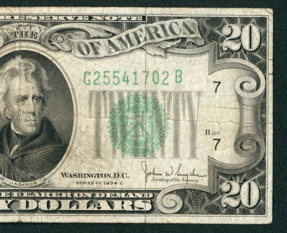 $20 1934 Federal Reserve Note ** PAPER CURRENCY AUCTIONS