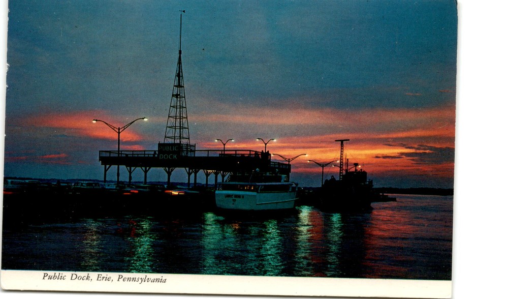 Public Dock, Erie, Pennsylvania, Laurie Gene, Lakeport Dist. Inc., Postcard