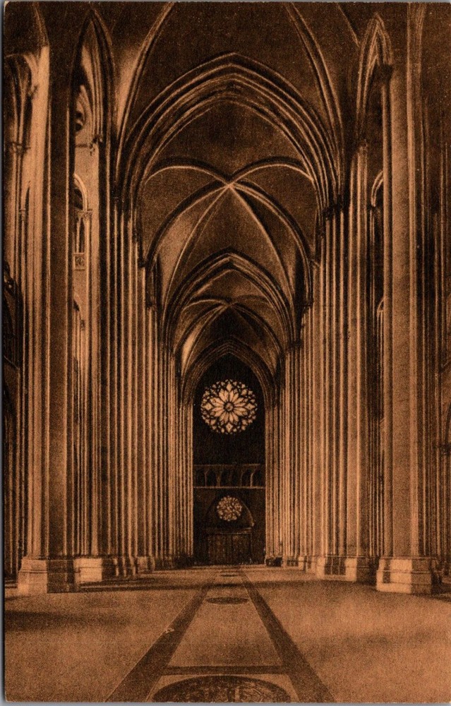 St John the Divine Cathedral New York Nave Rose Window Albertype Postcard