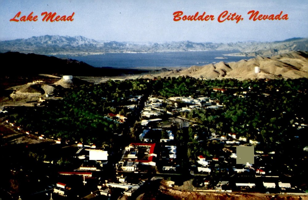 Lake Mead, Boulder City, Nevada - Aerial View Postcard
