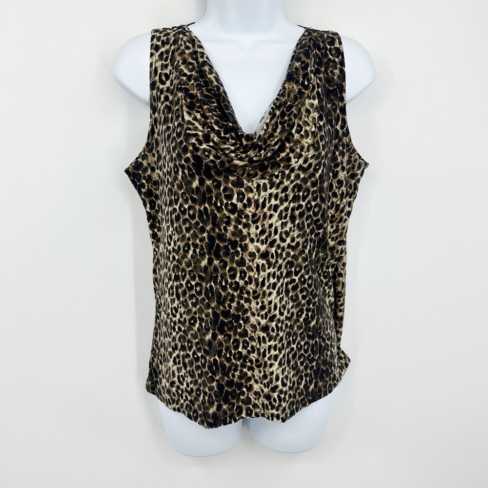 Vintage Y2K Leopard Print Size Medium Tank Top Whimsical Festival Early 2000s