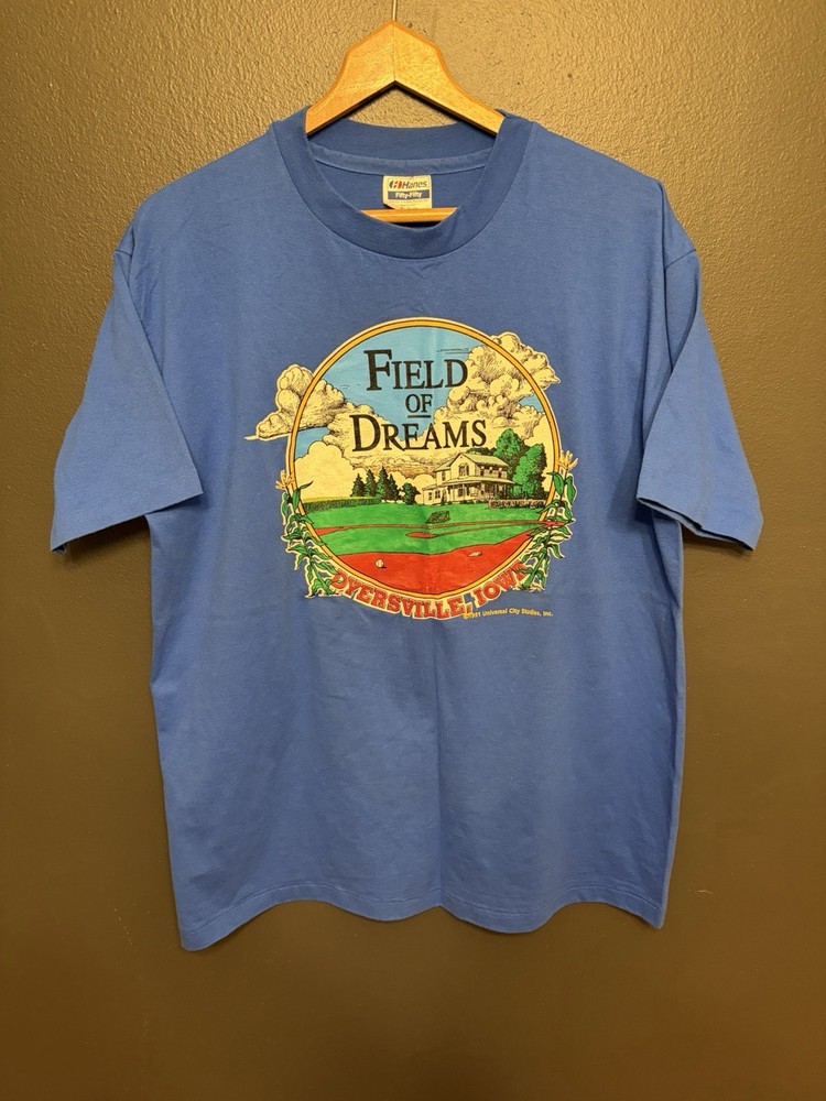 Vintage Field Of Dreams Movie Promo T Shirt 1991 XL Blue SINGLE STITCH