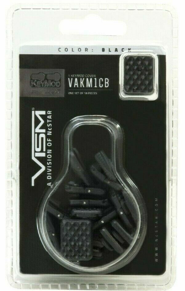 VISM KeyMod Covers 18 pk Tactical Rifle Handguard Grip Slot Cover Shoot Hunt BLK