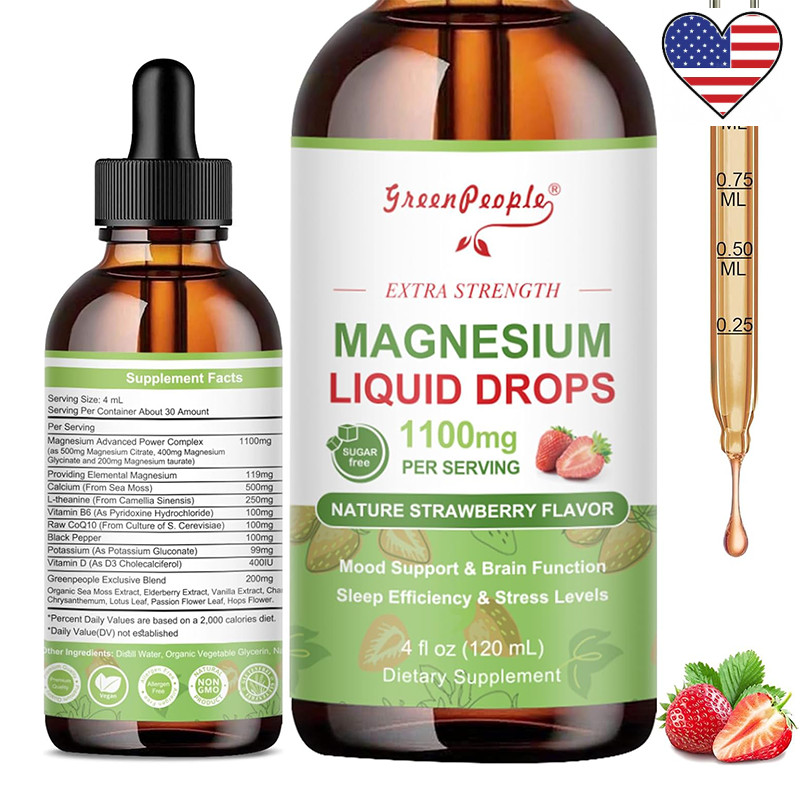 Magnesium Liquid Drops, Magnesium Glycinate,Improve Sleep,Anxiety Relief 60ml