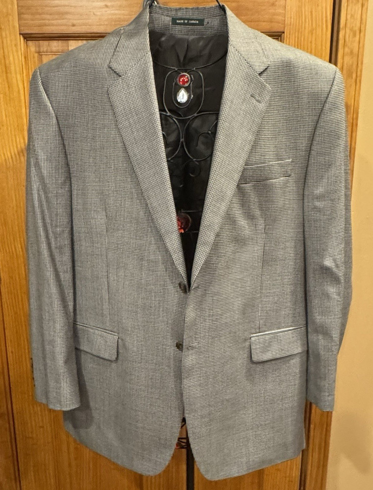 Lauren Ralph Lauren Wool Blazer Suit Jacket 48R Brown Blue Houndstooth Canada