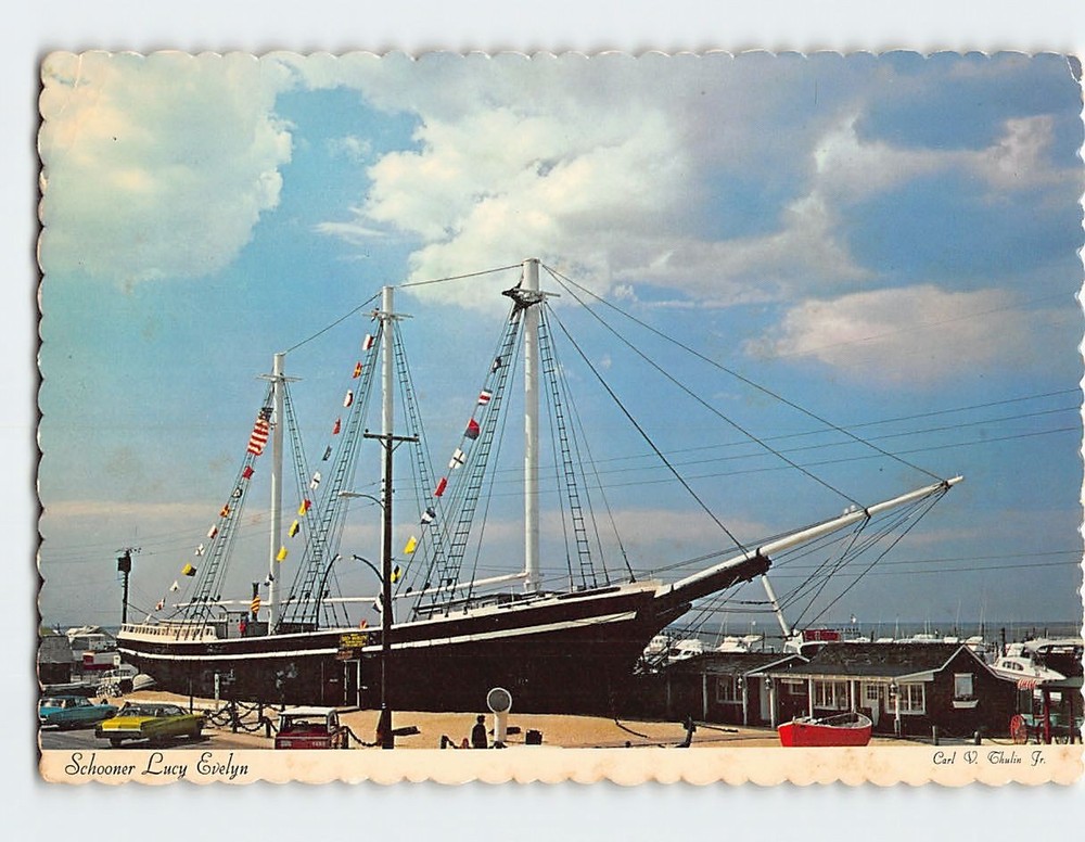Postcard Schooner Lucy Evelyn Beach Haven New Jersey USA