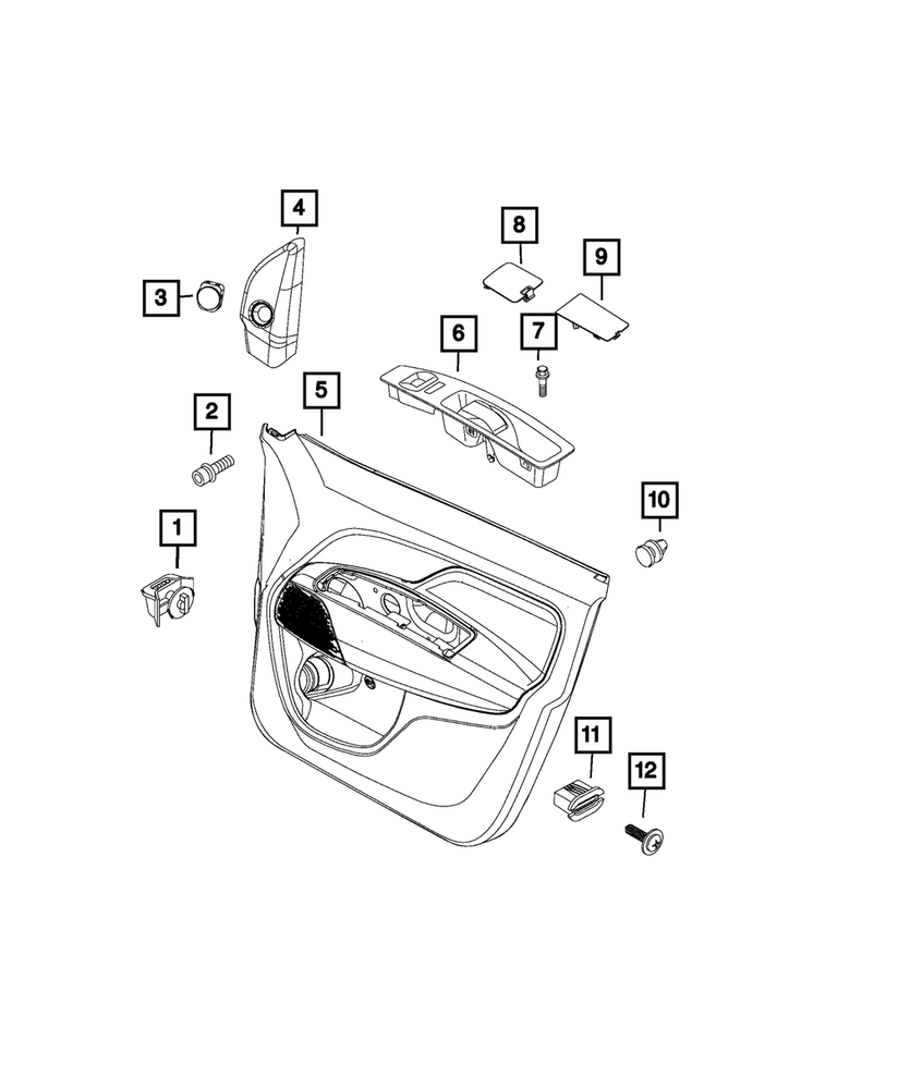 Genuine Mopar Front Door Trim Panel Left 5XV31LXHAA