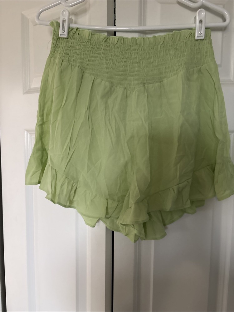 Cupshe Women's Green Shorts Large Elastic Waist Pull On High Rise