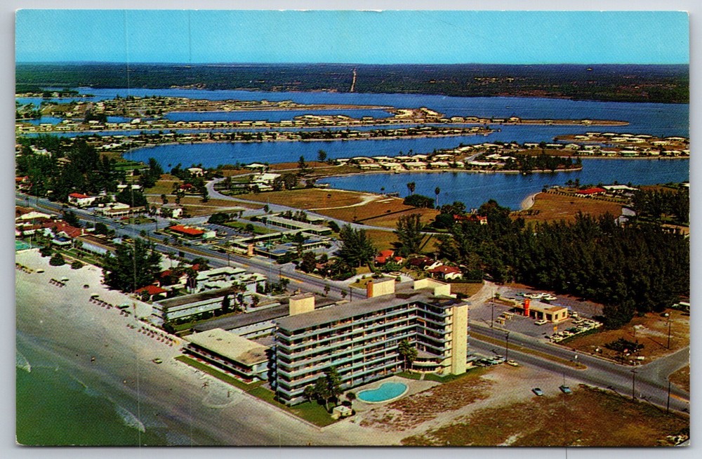 Florida~Air View Of Redington Beach & Tower Apartments~Koppel Vintage Postcard