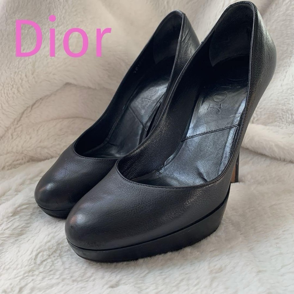 Christian Dior Black Heels Pumps US5 Authentic From Japan RA