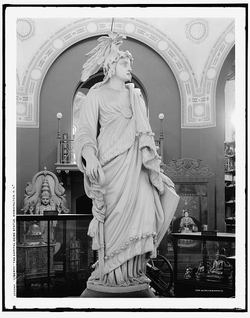 Liberty,Freedom,United States Capitol dome statue,interiors,Washington DC,c1910