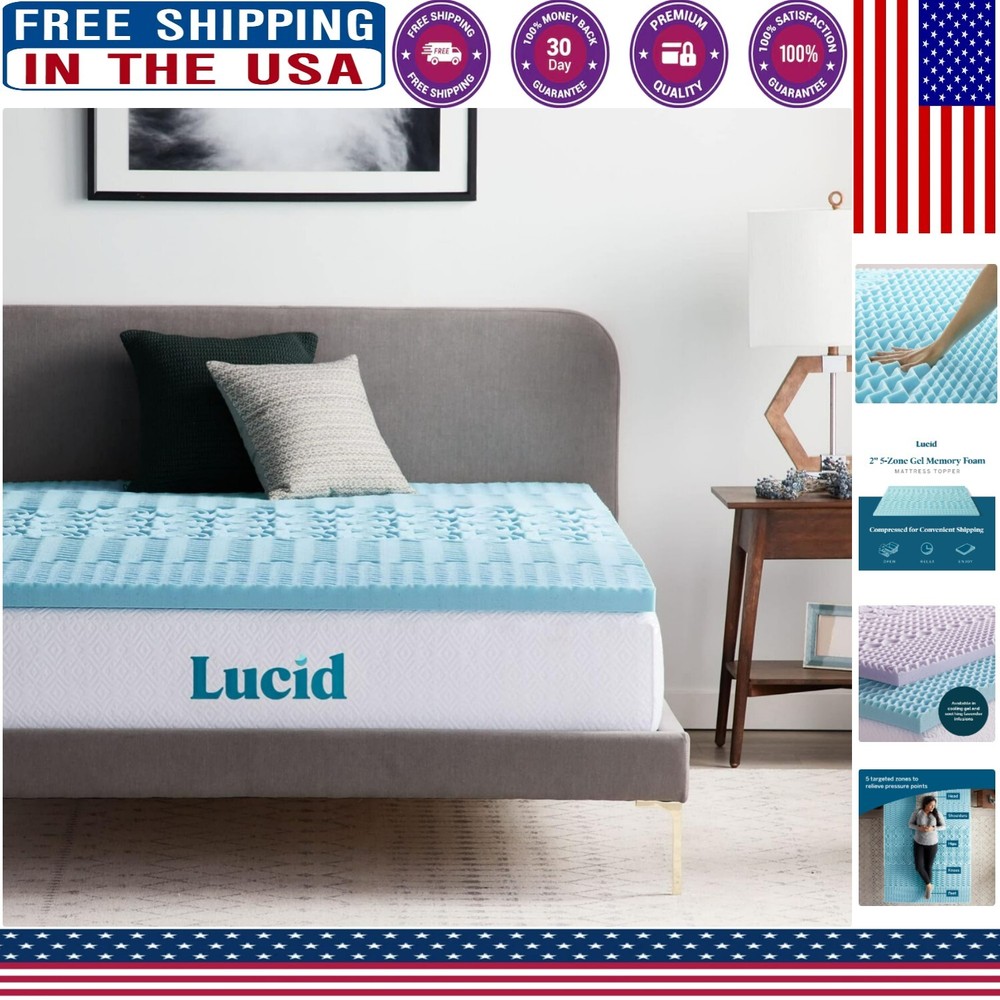 CertiPur Certified 2-Inch Memory Foam Twin Mattress Topper with Gel Infusion