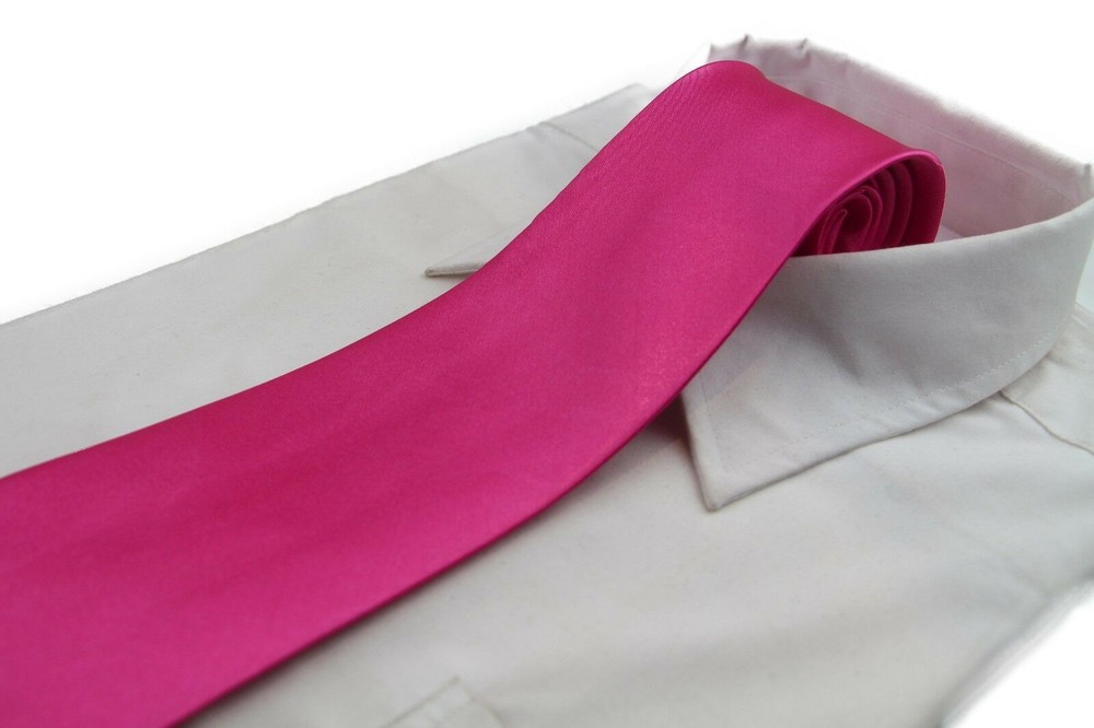 Hot Pink Tie Necktie Neck Skinny Ties Formal Wedding Races