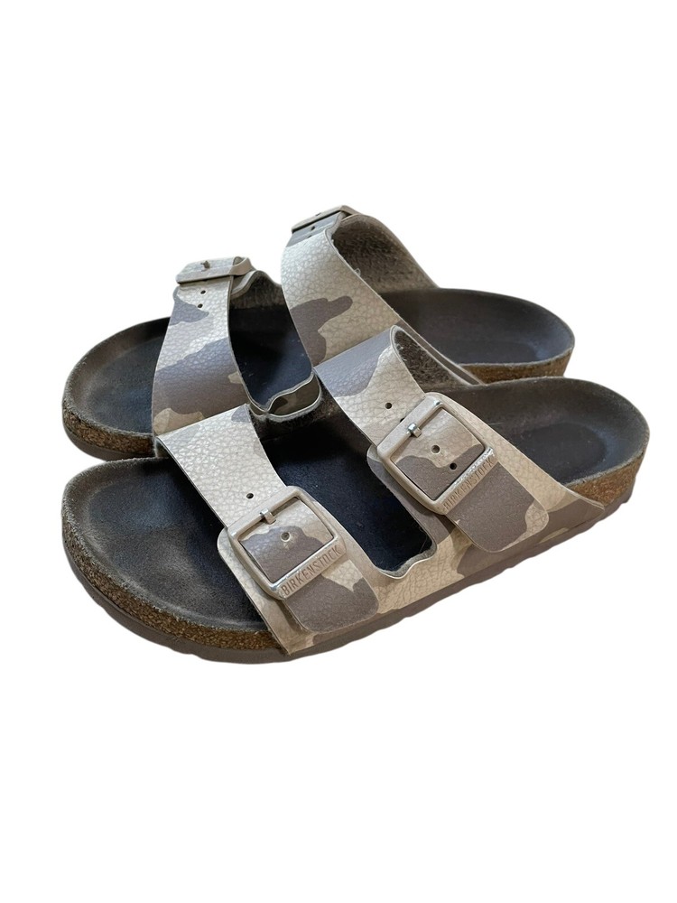 BIRKENSTOCK Arizona Desert Camo Print Leather Sandals Size 36 US 5-5.5