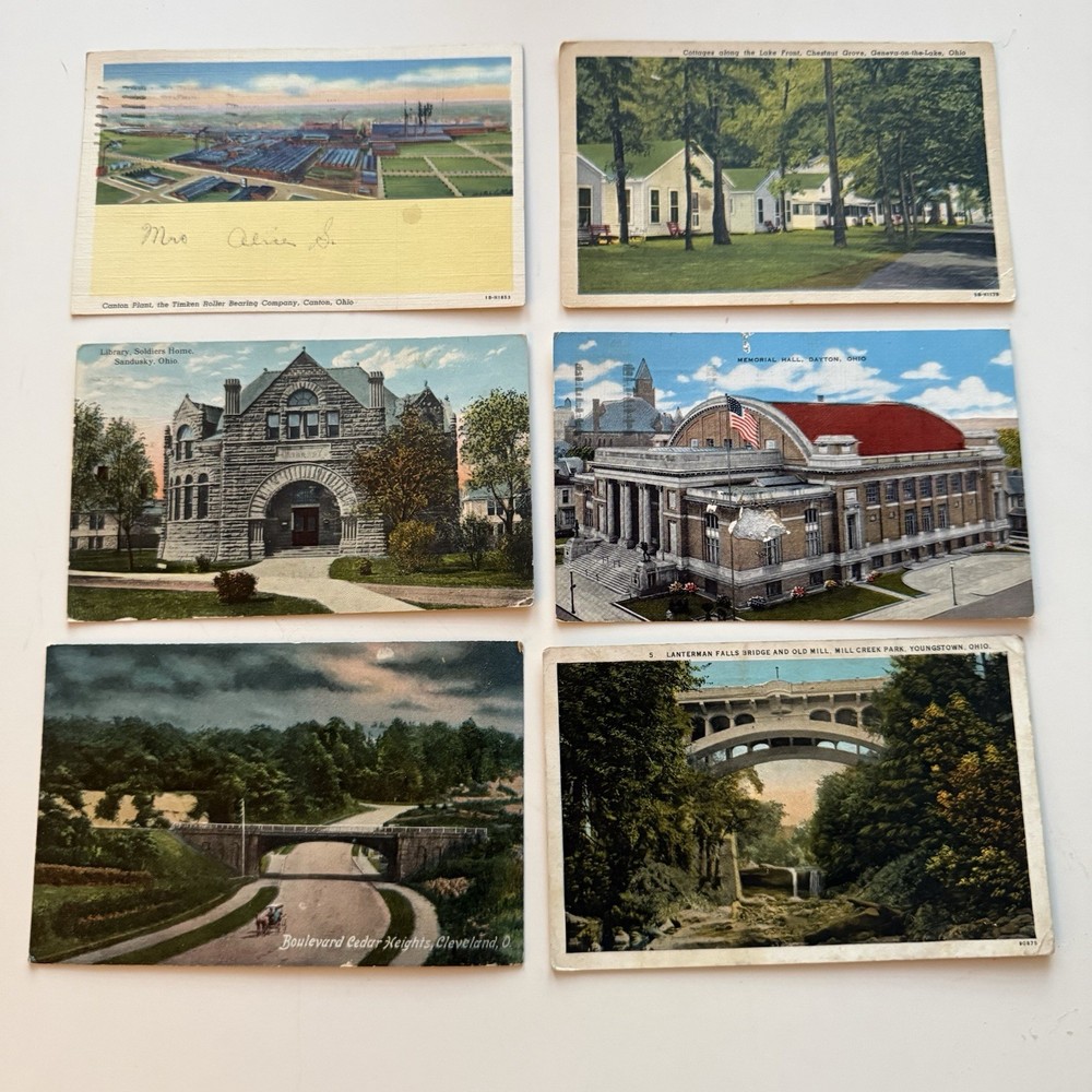 Vintage Ohio Postcards Lot of 6 Postmarked 1913–1950s Scenic Cities & Landmarks